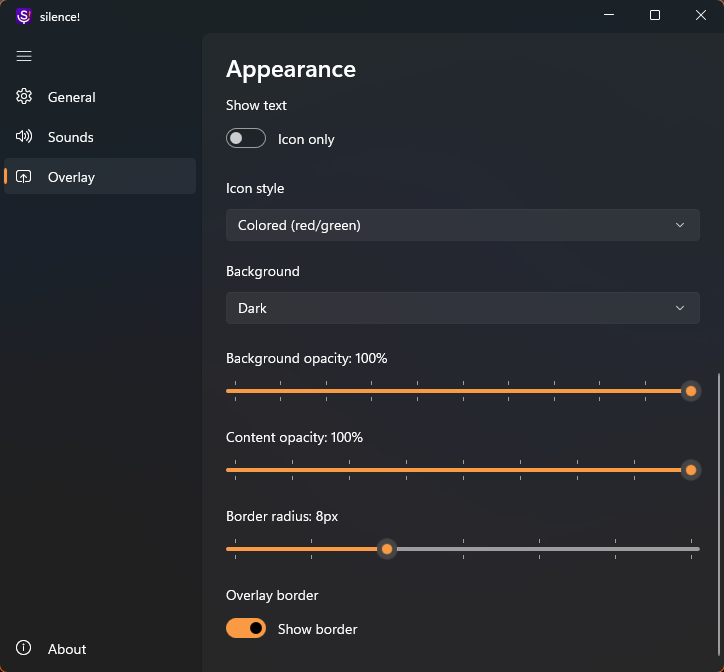 Overlay customization